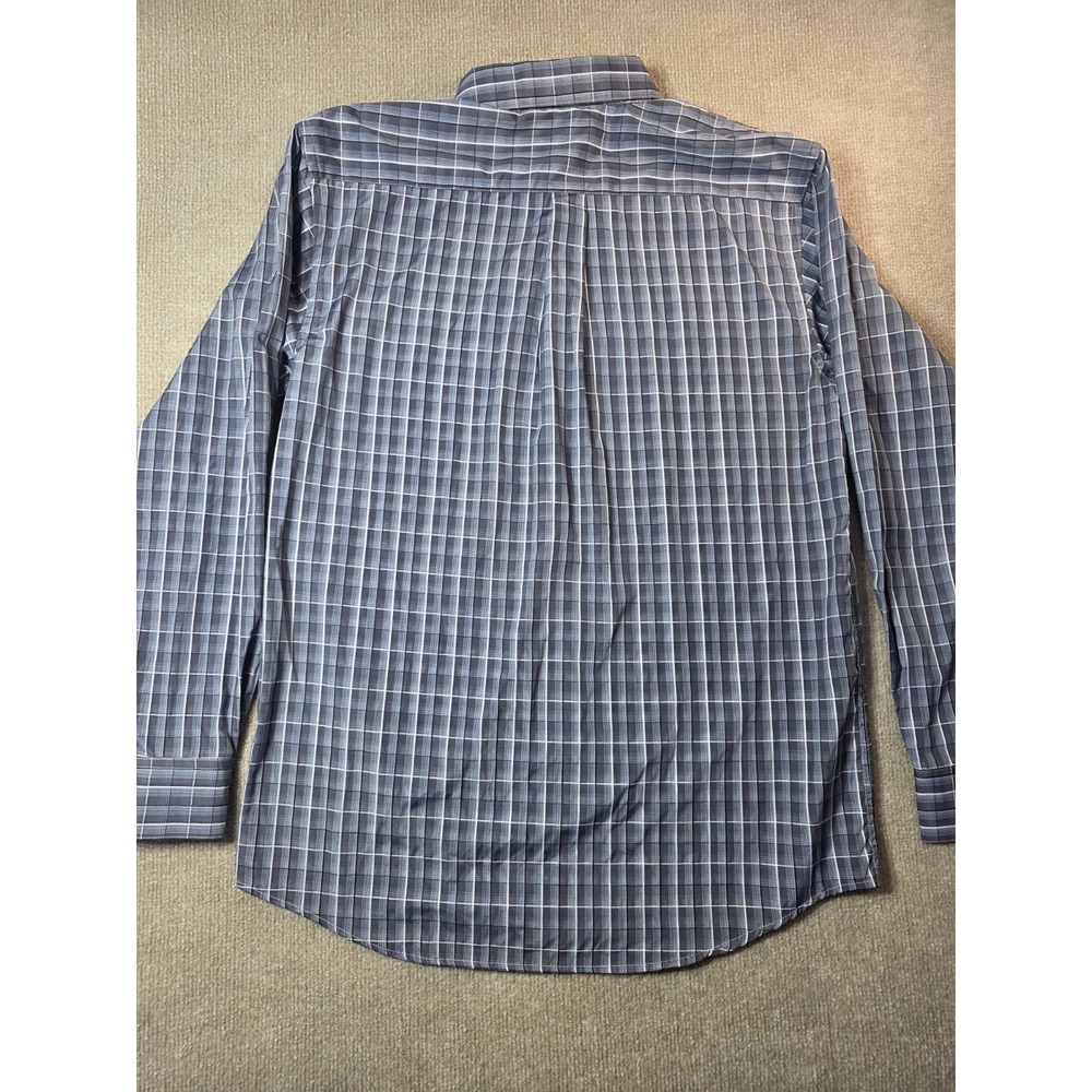 Black Trail Outfitter Men's Medium Gray Plaid Long Sleeve Button Down Shirt - Picture 9 of 13